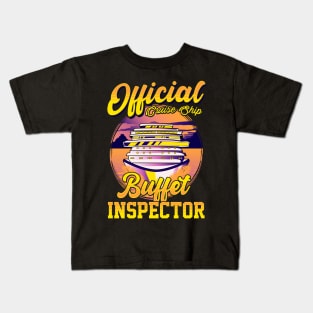 Funny Official Cruise Ship Buffet Inspector Pun Kids T-Shirt